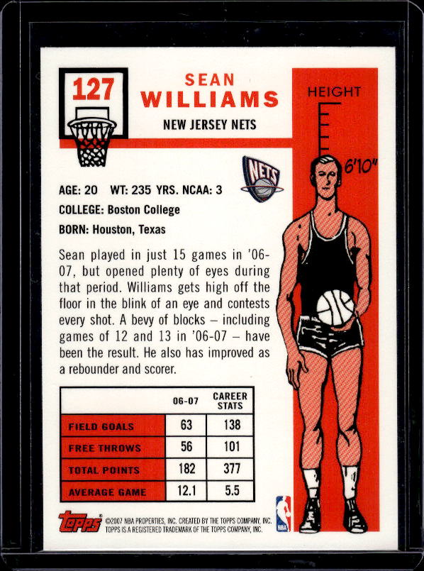 2007-08 Topps #127 Sean Williams 1957-58 Variations