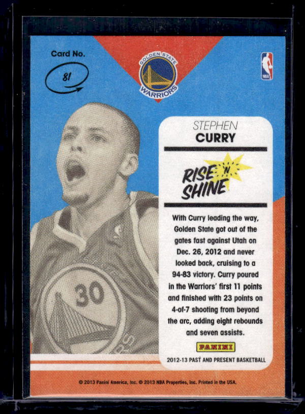 2012-13 Panini Past & Present #81 Stephen Curry Rise 'n Shine