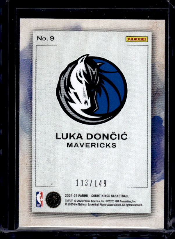 2024-25 Panini Court Kings #9 Luka Doncic Water Color Ruby #/149