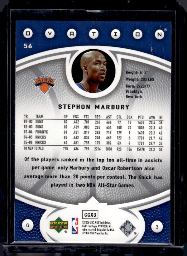 2006-07 Upper Deck Ovation #56 Stephon Marbury