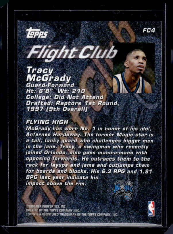 2000-01 Topps #FC4 Tracy McGrady Flight Club