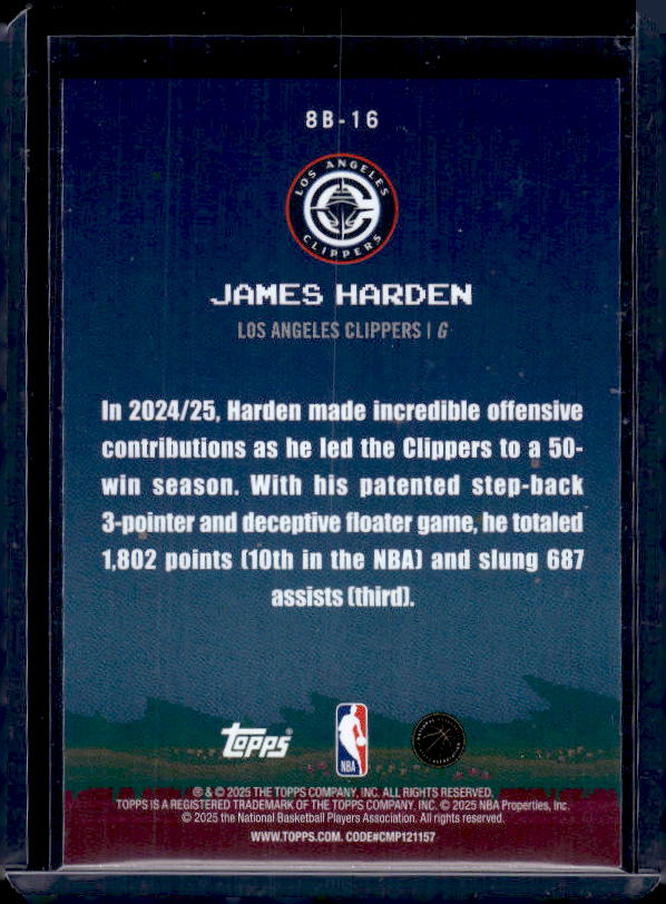 2025-26 Topps #8B-16 James Harden 8-Bit Ballers