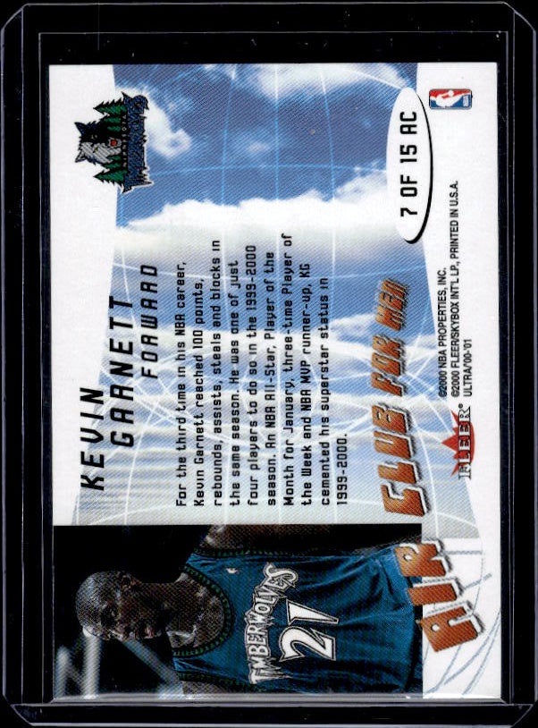 2000-01 Ultra #7 AC Kevin Garnett Air Club for Men