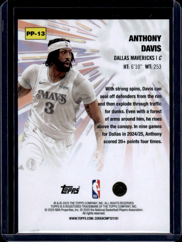 2025-26 Topps #PP-13 Anthony Davis Power Players Holo Foil