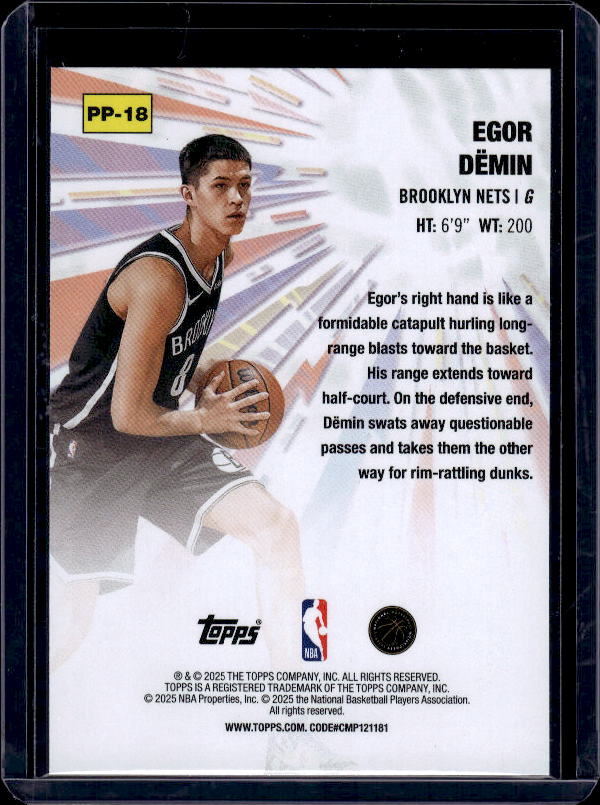 2025-26 Topps #PP-18 Egor Dëmin Power Players