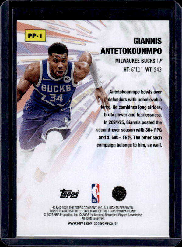 2025-26 Topps #PP-1 Giannis Antetokounmpo Power Players