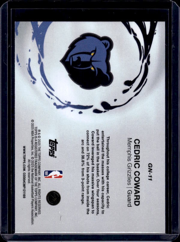 2025-26 Topps #GN-11 Cedric Coward Generation Now