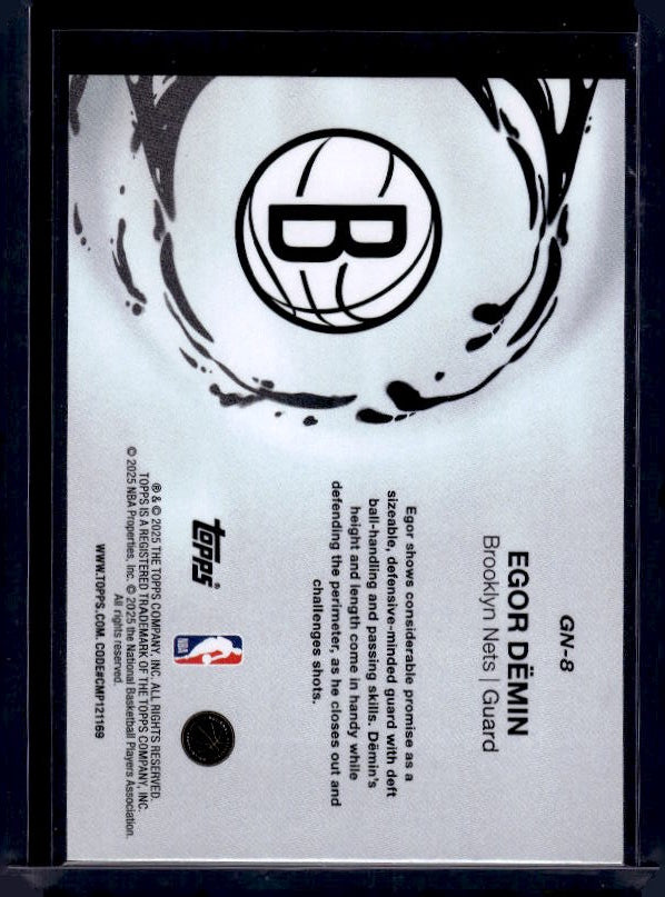 2025-26 Topps #GN-8 Egor Dëmin Generation Now