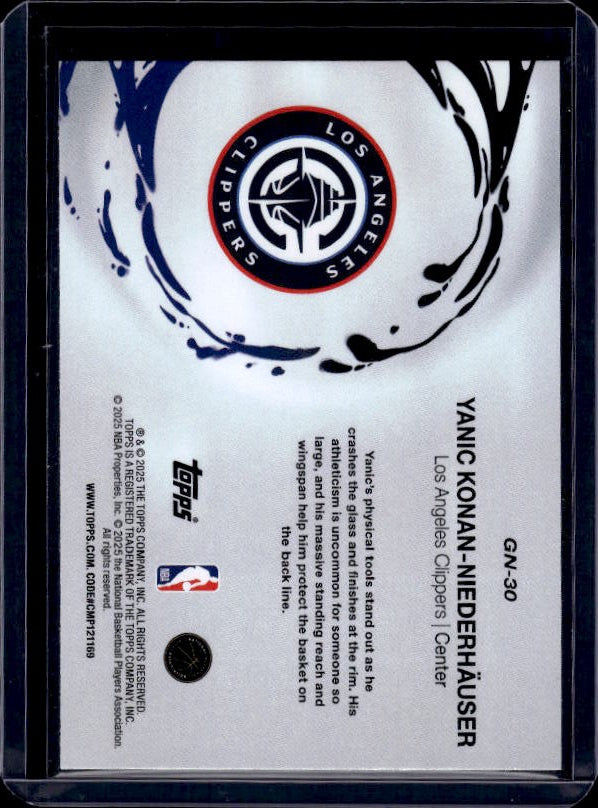 2025-26 Topps #GN-30 Yanic Konan-Niederhäuser Generation Now