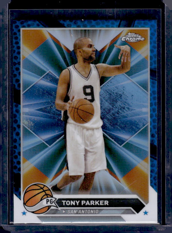 2023-24 Topps Chrome #104 Tony Parker Blue Basketball Refractors