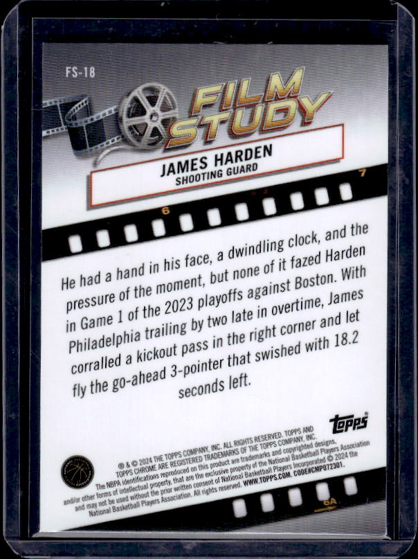 2023-24 Topps Chrome #FS-18 James Harden Film Study