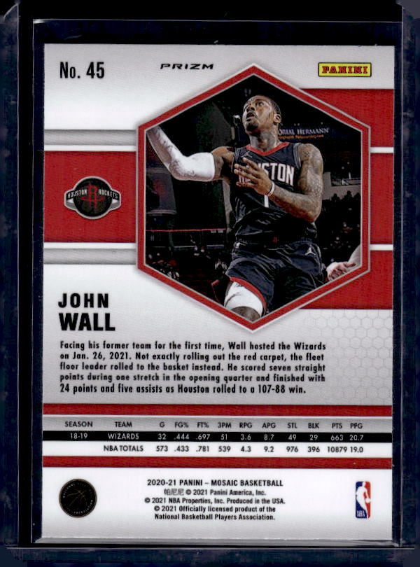 2020-21 Panini Mosaic #45 John Wall Mosaic Camo Pink