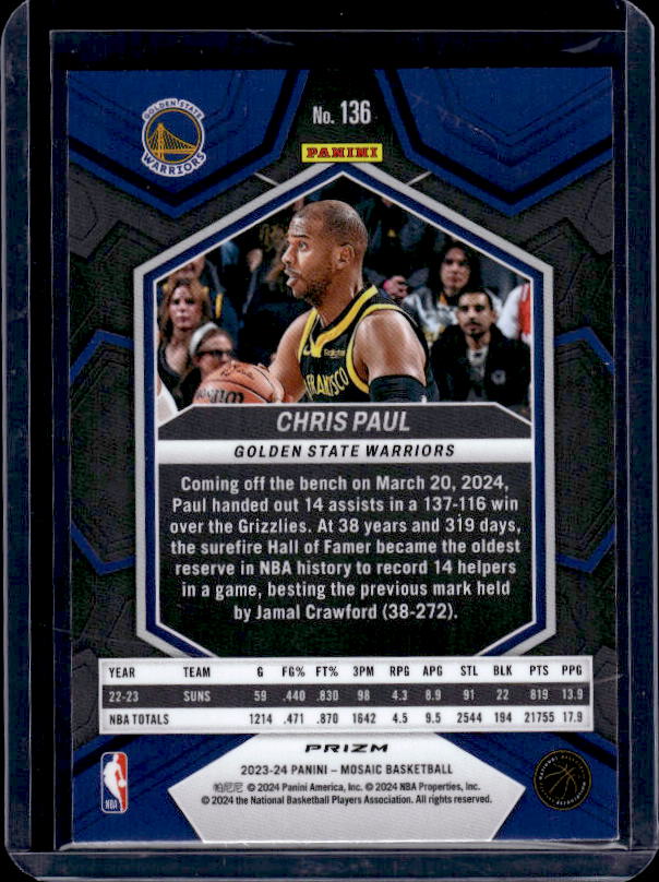 2023-24 Panini Mosaic #136 Chris Paul Mosaic
