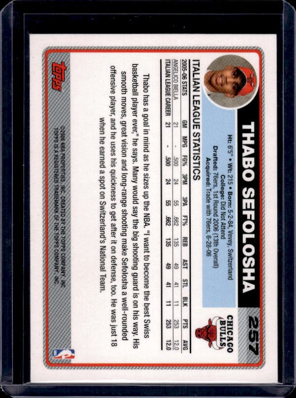 2006-07 Topps #257 Thabo Sefolosha