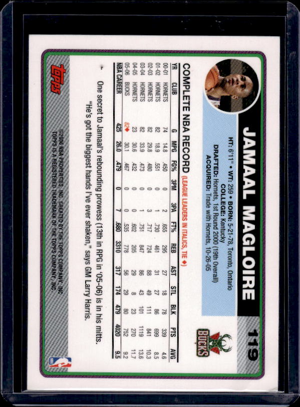 2006-07 Topps #119 Jamaal Magloire