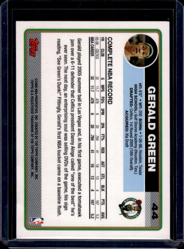 2006-07 Topps #44 Gerald Green