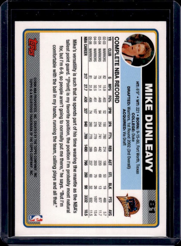 2006-07 Topps #81 Mike Dunleavy