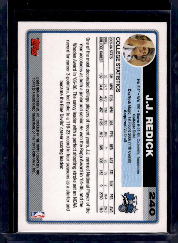 2006-07 Topps #240a J.J. Redick Duke
