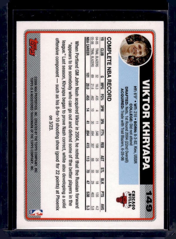 2006-07 Topps #149 Viktor Khryapa