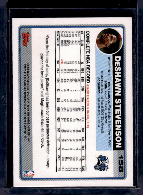 2006-07 Topps #158 DeShawn Stevenson