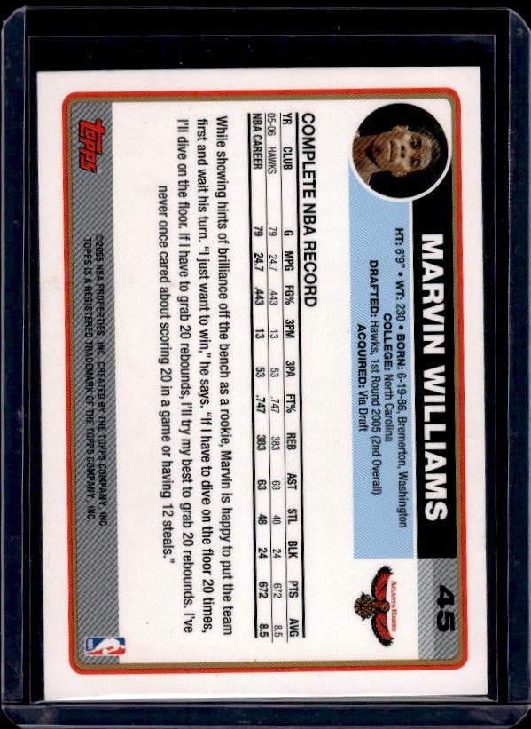 2006-07 Topps #45 Marvin Williams