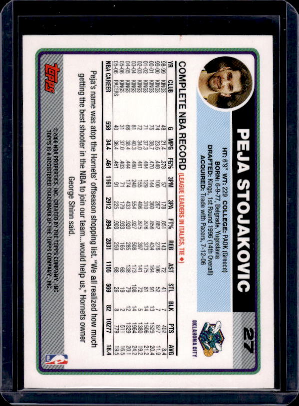 2006-07 Topps #27 Peja Stojakovic