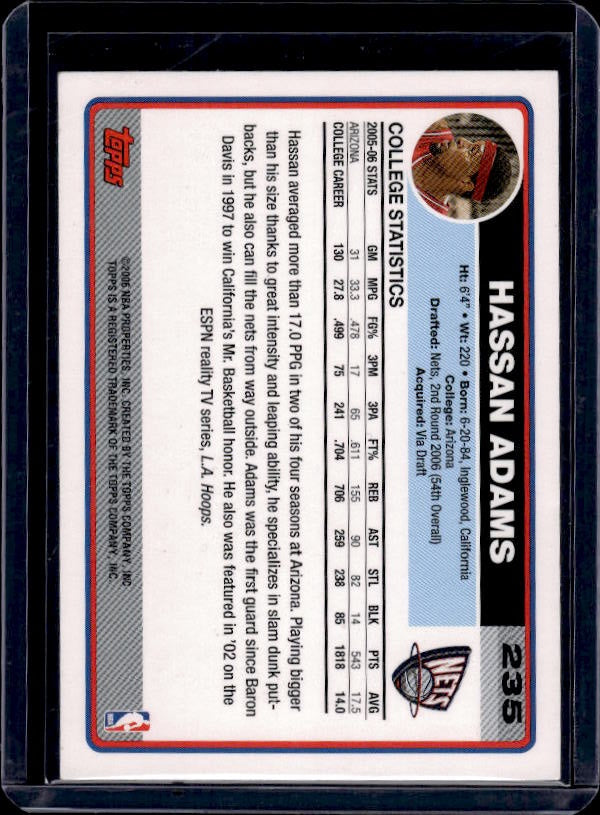 2006-07 Topps #235 Hassan Adams