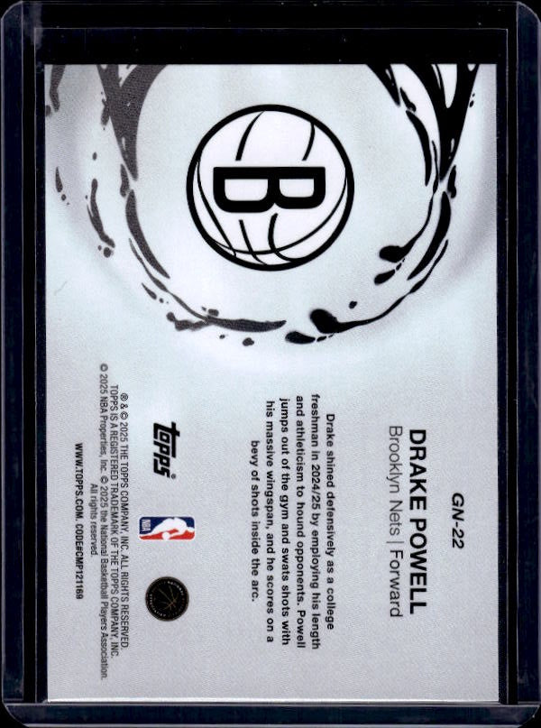 2025-26 Topps #GN-22 Drake Powell Generation Now