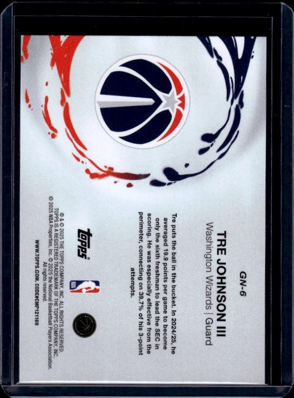 2025-26 Topps #GN-6 Tre Johnson III Generation Now