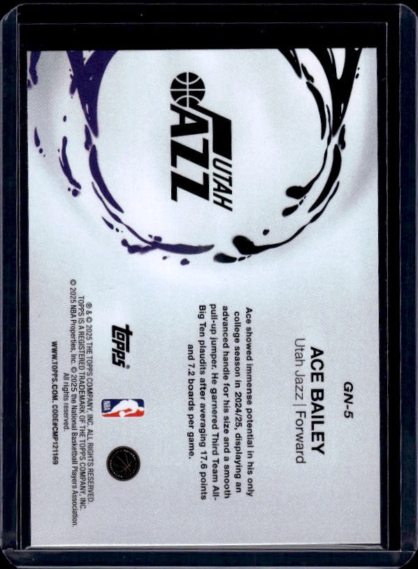 2025-26 Topps #GN-5 Ace Bailey Generation Now