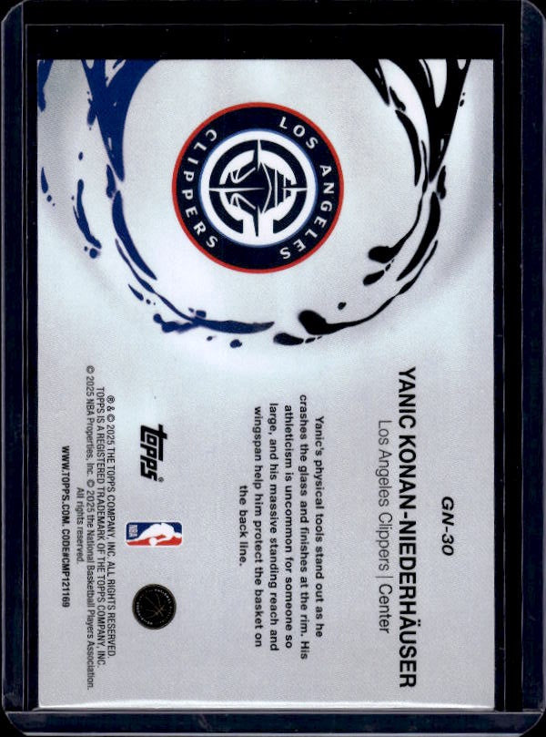 2025-26 Topps #GN-30 Yanic Konan-Niederhäuser Generation Now