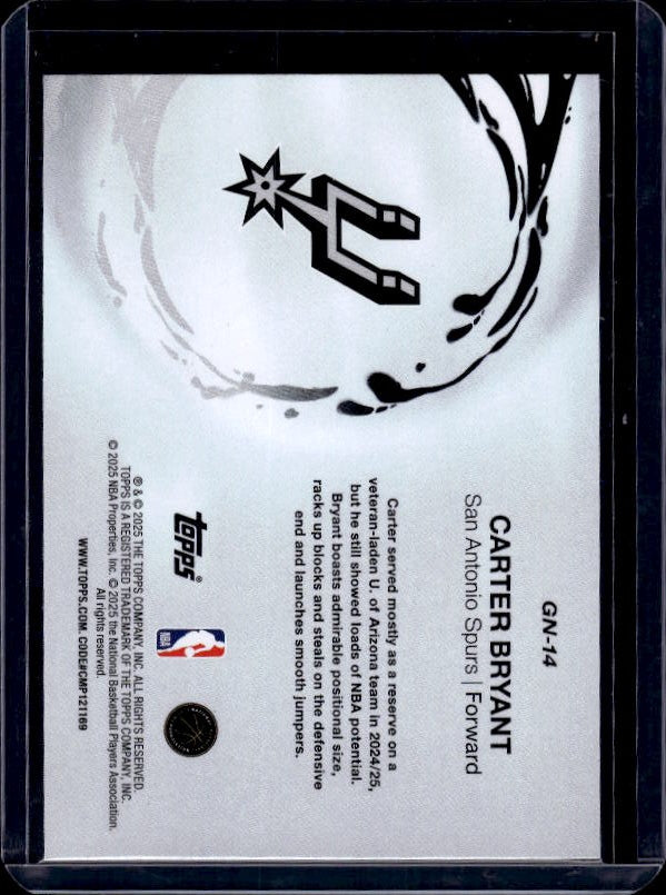 2025-26 Topps #GN-14 Carter Bryant Generation Now