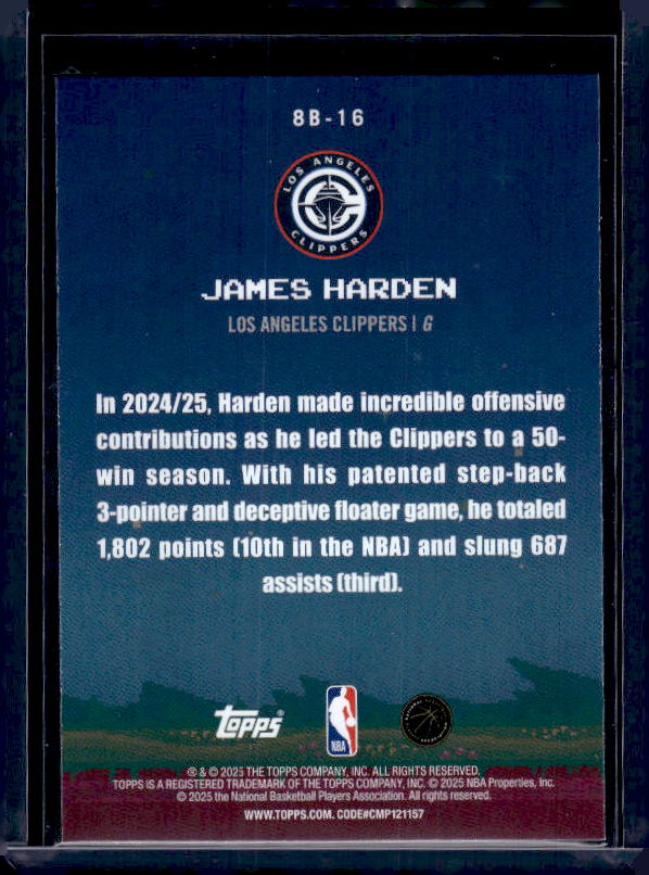 2025-26 Topps #8B-16 James Harden 8-Bit Ballers