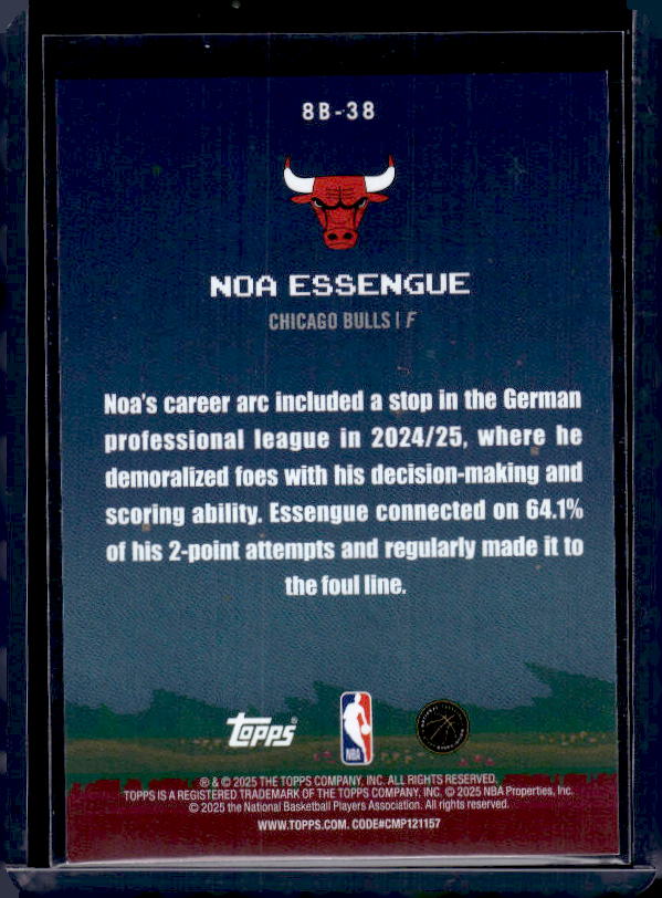 2025-26 Topps #8B-38 Noa Essengue 8-Bit Ballers