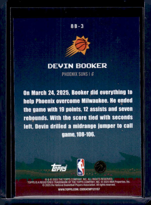 2025-26 Topps #8B-3 Devin Booker 8-Bit Ballers