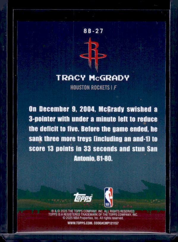 2025-26 Topps #8B-27 Tracy McGrady 8-Bit Ballers