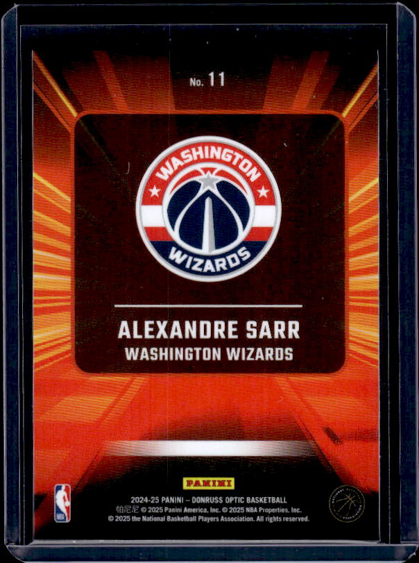 2024-25 Donruss Optic #11 Alexandre Sarr Express Lane