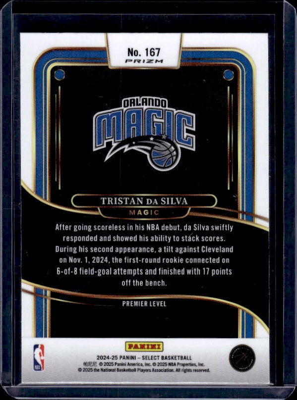 2024-25 Panini Select #167 Tristan da Silva Orange Flash Prizm