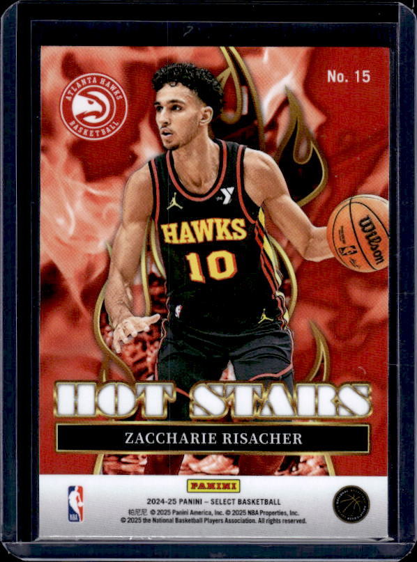 2024-25 Panini Select #15 Zaccharie Risacher Hot Stars