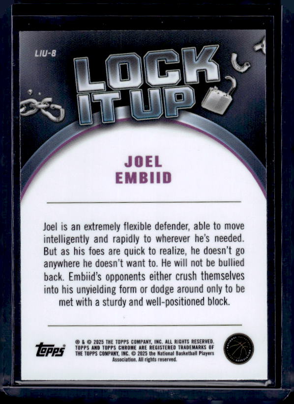 2024-25 Topps Chrome #LIU-8 Joel Embiid Lock It Up