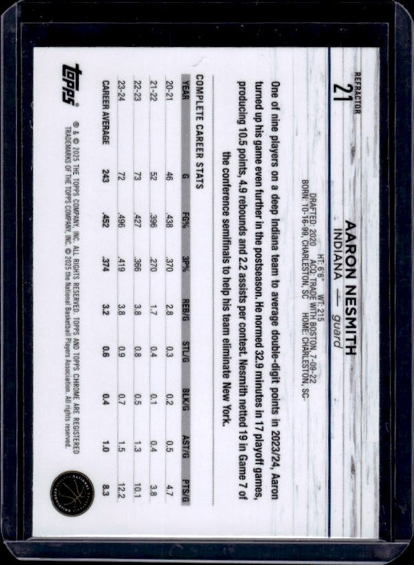 2024-25 Topps Chrome #21 Aaron Nesmith Refractor