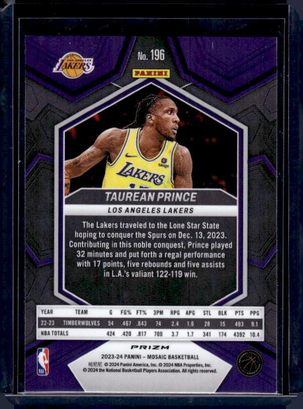2023-24 Panini Mosaic #196 Taurean Prince Green