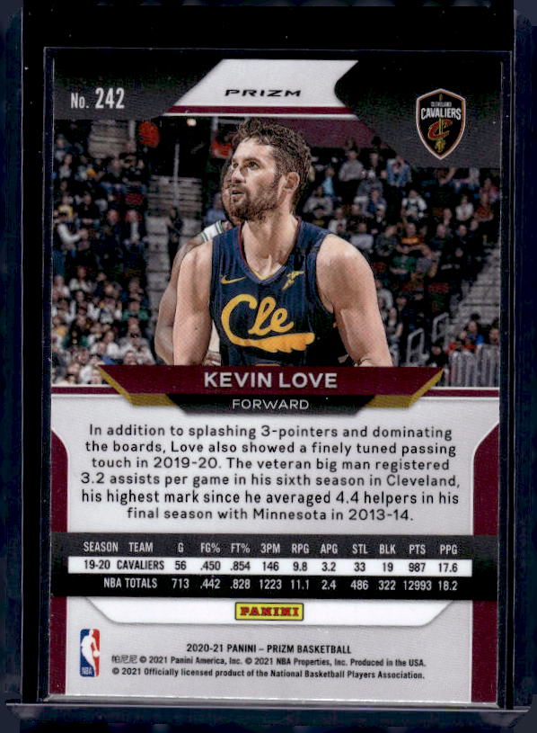 2020-21 Panini Prizm #242 Kevin Love Silver Prizms
