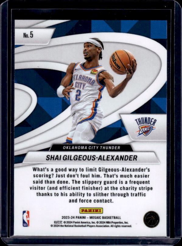 2023-24 Panini Mosaic #5 Shai Gilgeous-Alexander Give and Go