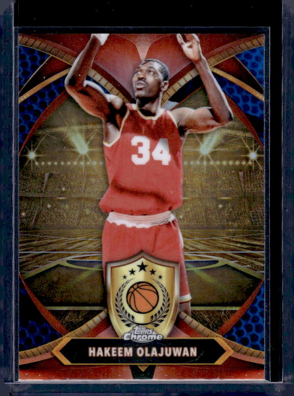 2024-25 Topps Chrome #BOD-21 Hakeem Olajuwon Ball of Duty Blue Refractor