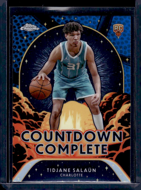 2024-25 Topps Chrome #CC-15 Tidjane Salaün Countdown Blue Basketball Refractor