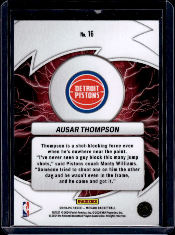 2023-24 Panini Mosaic #16 Ausar Thompson Thunder Road