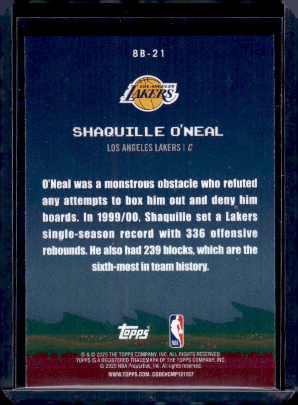 2025-26 Topps #8B-21 Shaquille O'Neal 8-Bit Ballers