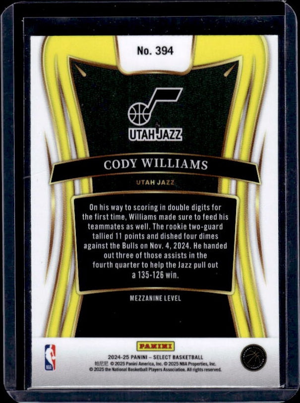 2024-25 Panini Select #394 Cody Williams