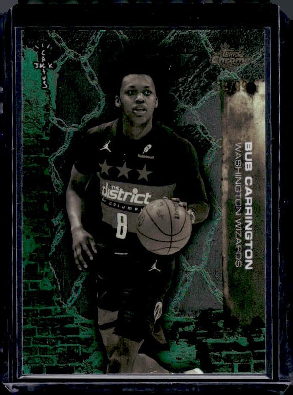 2025-26 Topps Chrome Cactus Jack #30 Bub Carrington Green Refractor #/99